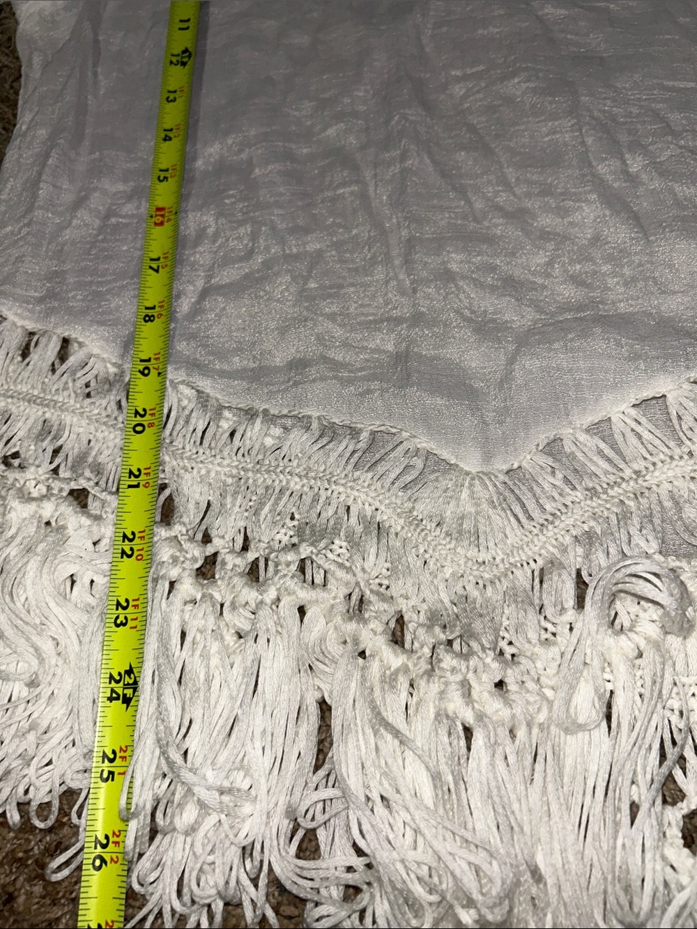 Chico's White Crochet Fringe Tunic Top - Picture 2 of 3